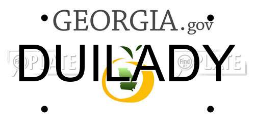 DUILADY Georgia License Plate