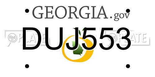 DUJ553 Georgia License Plate