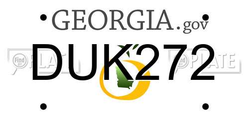 DUK272 Georgia License Plate