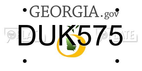 DUK575 Georgia License Plate