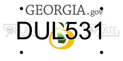 DUL531 Georgia License Plate