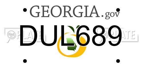 DUL689 Georgia License Plate