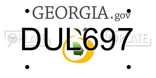 DUL697 Georgia License Plate