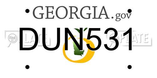 DUN531 Georgia License Plate