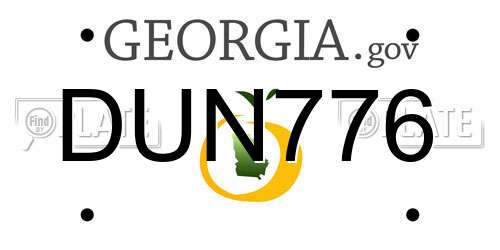 DUN776 Georgia License Plate