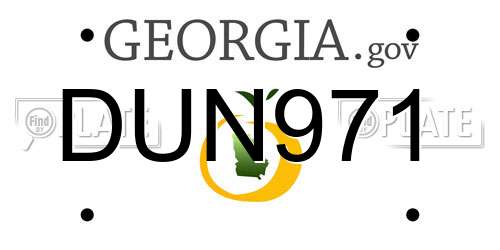 DUN971 Georgia License Plate