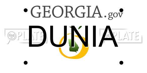 DUNIA Georgia License Plate