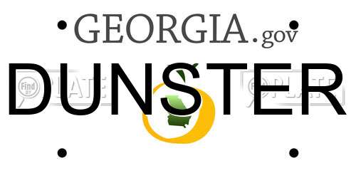DUNSTER Georgia License Plate