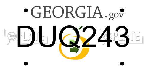 DUQ243 Georgia License Plate