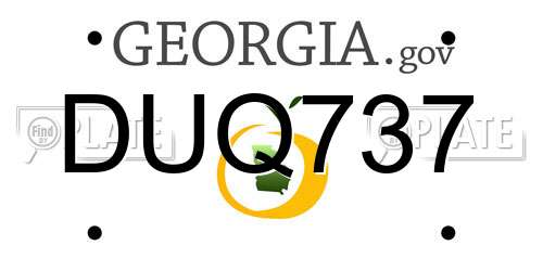 DUQ737 Georgia License Plate