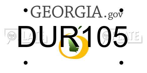 DUR105 Georgia License Plate