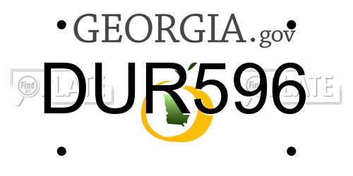 DUR596 Georgia License Plate