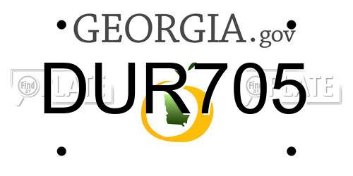 DUR705 Georgia License Plate