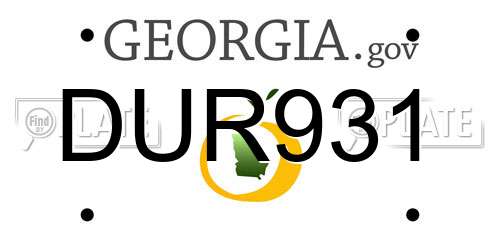 DUR931 Georgia License Plate