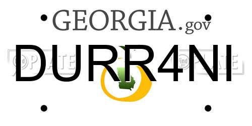DURR4NI Georgia License Plate