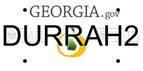 DURRAH2 Georgia License Plate