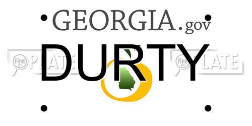 DURTY Georgia License Plate