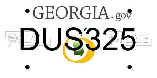 DUS325 Georgia License Plate