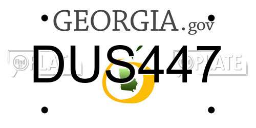 DUS447 Georgia License Plate