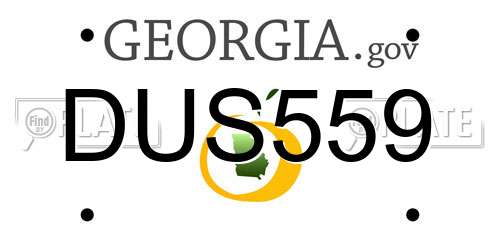 DUS559 Georgia License Plate