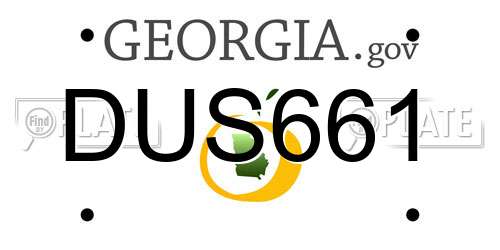 DUS661 Georgia License Plate