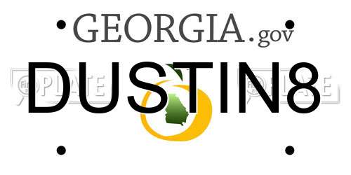 DUSTIN8 Georgia License Plate