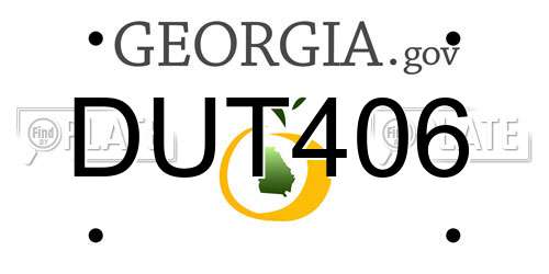 DUT406 Georgia License Plate