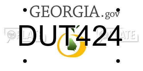 DUT424 Georgia License Plate