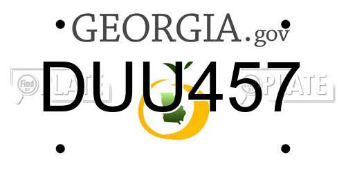 DUU457 Georgia License Plate