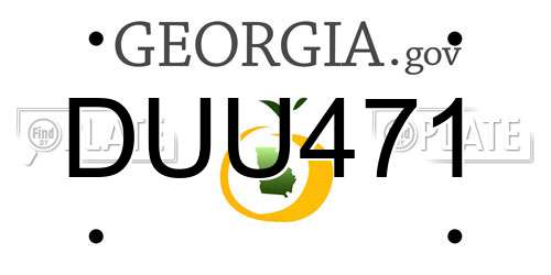 DUU471 Georgia License Plate