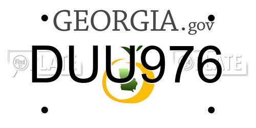 DUU976 Georgia License Plate