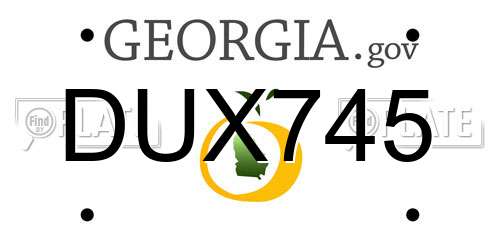 DUX745 Georgia License Plate