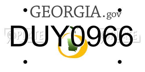 DUY0966 Georgia License Plate