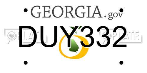 DUY332 Georgia License Plate