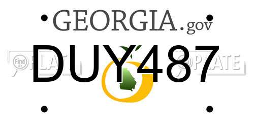 DUY487 Georgia License Plate