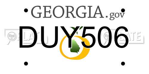 DUY506 Georgia License Plate