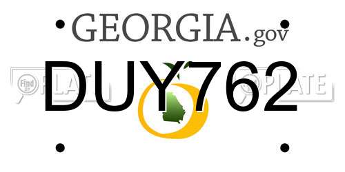 DUY762 Georgia License Plate