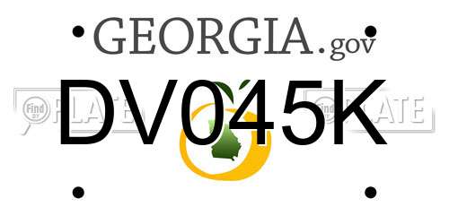 DV045K Georgia License Plate