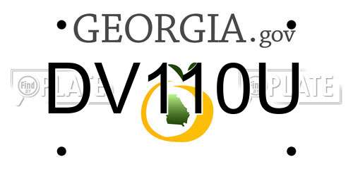 DV110U Georgia License Plate