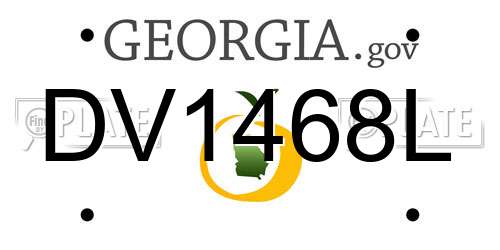 DV1468L Georgia License Plate