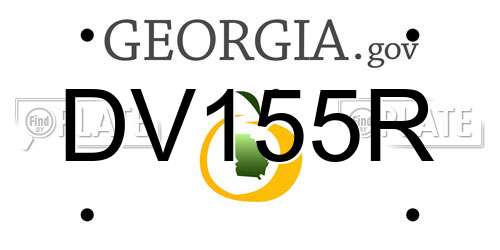 DV155R Georgia License Plate