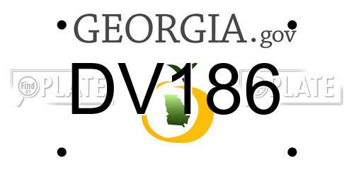 DV186 Georgia License Plate