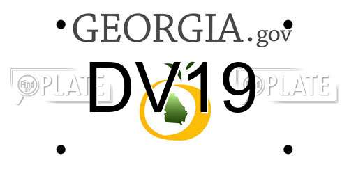 DV19 Georgia License Plate