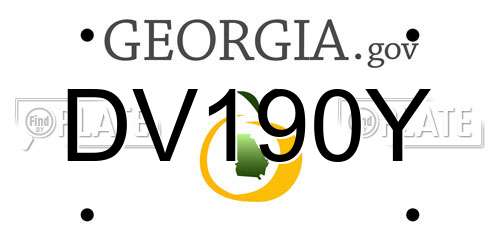DV190Y Georgia License Plate