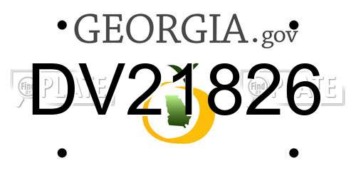 DV21826 Georgia License Plate