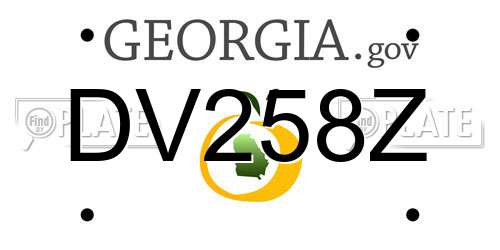 DV258Z Georgia License Plate