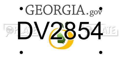 DV2854 Georgia License Plate
