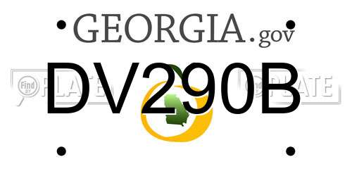 DV290B Georgia License Plate