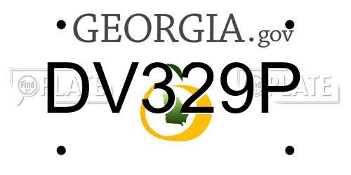 DV329P Georgia License Plate