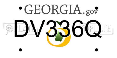 DV336Q Georgia License Plate